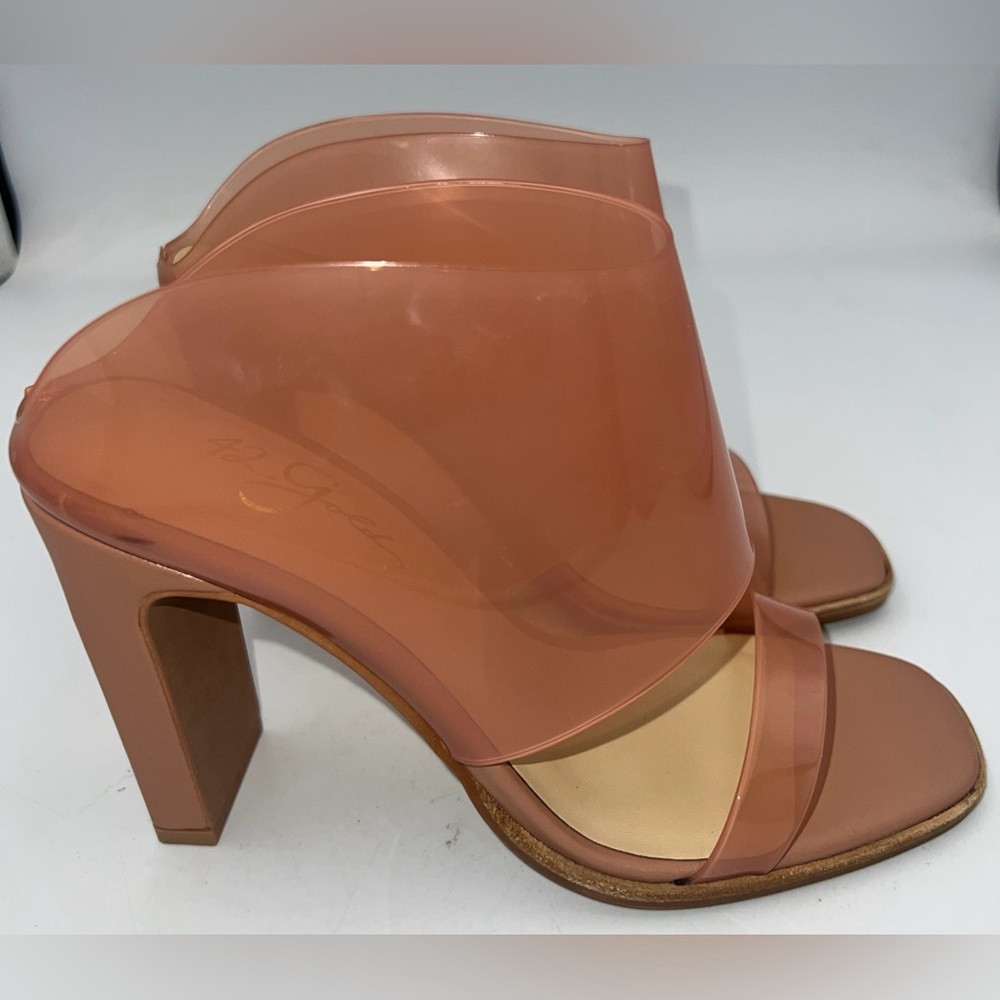 42 Gold Linx Slide Heel Sandal Clear Blush Women’sSize 7.5 NEW